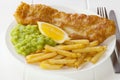 Fish and Chips with Mushy Peas Royalty Free Stock Photo