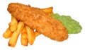 Fish And Chips With Mushy Peas Royalty Free Stock Photo