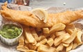 Fish and chips in newspaper Royalty Free Stock Photo