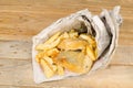 Fish and chips in newspaper Royalty Free Stock Photo