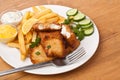 Fish and Chips on a Plate Royalty Free Stock Photo
