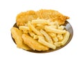 Fish, Chips and Potato Cakes Royalty Free Stock Photo