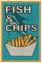 Fish and Chips retro poster Royalty Free Stock Photo