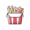 Fish and chips RGB color icon