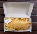 Fish and Chips in takeaway box