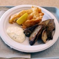 HD Photo of plate of fish and chips
