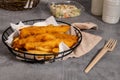 Fish and Chips with tater sauce Royalty Free Stock Photo