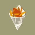 Fish and chips traditional british fast food. Flat style vector illustration. Royalty Free Stock Photo