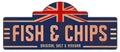 Fish and Chips Vintage Sign Tin Metal English British London Royalty Free Stock Photo