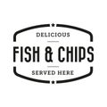 Fish and chips vintage stamp
