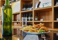 Fish and chips at  the winery cafe Royalty Free Stock Photo