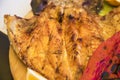 Fish close-up, barbequed and frilled fish