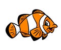 Fish clown cartoon illustration