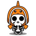 fish clown skull animal mascot costume