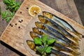 Fish of cold smoking on a table