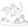 Fish coloring page for kids and adults