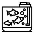 Fish commercial aquarium icon, outline style