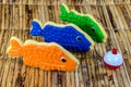 Fish cookies with fishing bobber