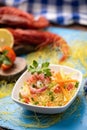 Fish couscous with prawns from Mazara del vallo Royalty Free Stock Photo