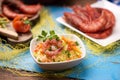 Fish couscous with prawns from Mazara del vallo Royalty Free Stock Photo