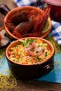 Fish couscous with prawns from Mazara del vallo Royalty Free Stock Photo