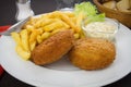 Fish croquette and french fries Royalty Free Stock Photo