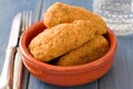 Fish croquettes on dish Royalty Free Stock Photo