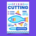 Fish Cutting Creative Advertising Poster Vector