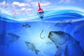 Fish in deep blue water Royalty Free Stock Photo
