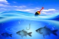 Fish in deep blue water Royalty Free Stock Photo