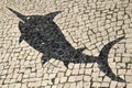 Fish Design in Portuguese Mosaic Street Tiles Royalty Free Stock Photo