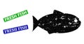 Fish Distress Icon and Distress Fresh Fish Stamp