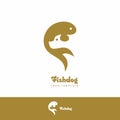 Fish dog vector logo template