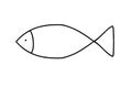 Fish doodle isolated on white background Royalty Free Stock Photo