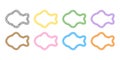 fish doodle rope cartoon character icon vector logo tuna shark salmon dolphin ocean sea symbol clip art illustration Royalty Free Stock Photo