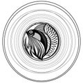 Fish drawing coloring graphical vector