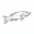 Bold Outline Whitefish Illustration: Clean And Simple Design
