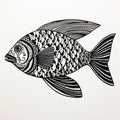 Intricate Aztec-inspired Black Fish Drawing: A Stunning Blend Of Tradition And Modern Art