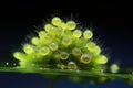 a fish egg cluster on an aquatic plant Royalty Free Stock Photo