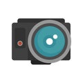 Fish eye action camera icon flat isolated vector Royalty Free Stock Photo