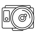 Fish eye action camera icon, outline style Royalty Free Stock Photo