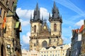 Fish eye of Old Town Square in Prague