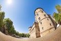 Old Castle tower against blue sky in Stuttgart Royalty Free Stock Photo