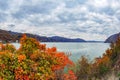 Fish eye view with autumn at the Danube Gorges Royalty Free Stock Photo