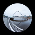 A Fish Eye View of the Gateshead Millennium Bridge Royalty Free Stock Photo