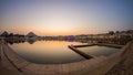 Fish eye view from the ghats at Pushkar, Rajasthan, India Royalty Free Stock Photo