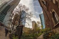 Fish-eye view with old and new buildings in London,UK Royalty Free Stock Photo