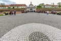 Fish eye view at principal gate for entrance in medieval fortress of Alba Iulia Royalty Free Stock Photo