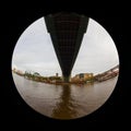 A Fish Eye View of the Tyne Bridge in North England Royalty Free Stock Photo