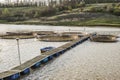 Fish farm enclosures Royalty Free Stock Photo